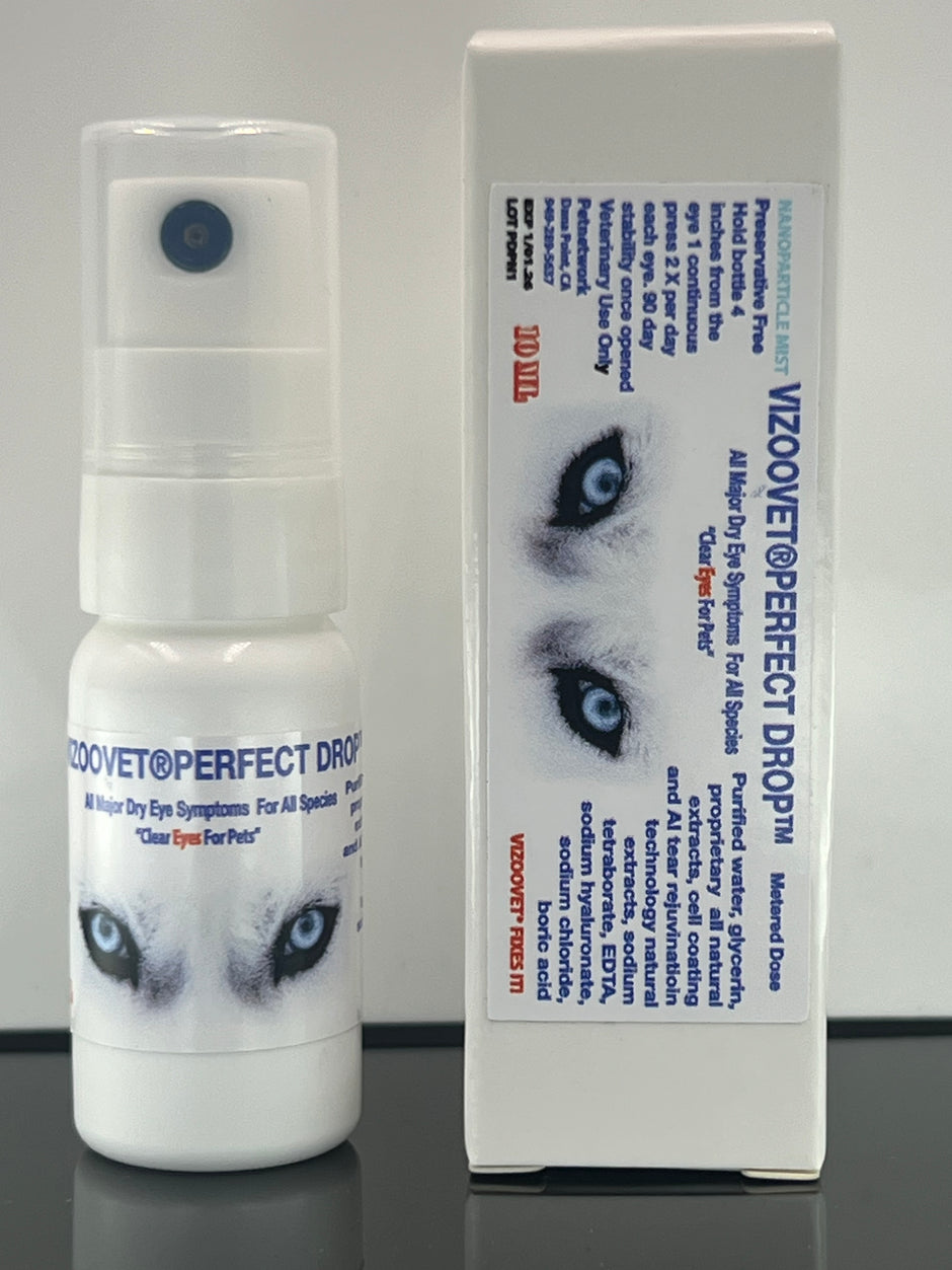 VIZOOVET Perfect Drop veterinary eye mist bottle and package