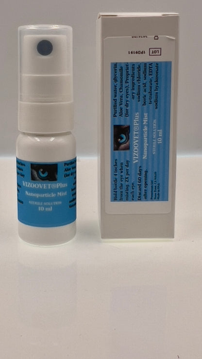 VIZOOVET PLUS Professional Nanoparticle Eye Drops | Veterinary-Grade Lubricating Mist with Hyaluronic Acid for Dogs & Cats (10ml)