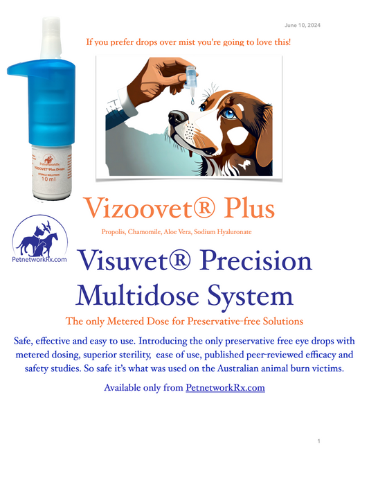 Visuvet precision multidose eye-drop bottles